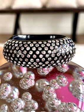 Vintage 1950’s Black Crystal Pave Bangle Bracelet exquisite & stunning